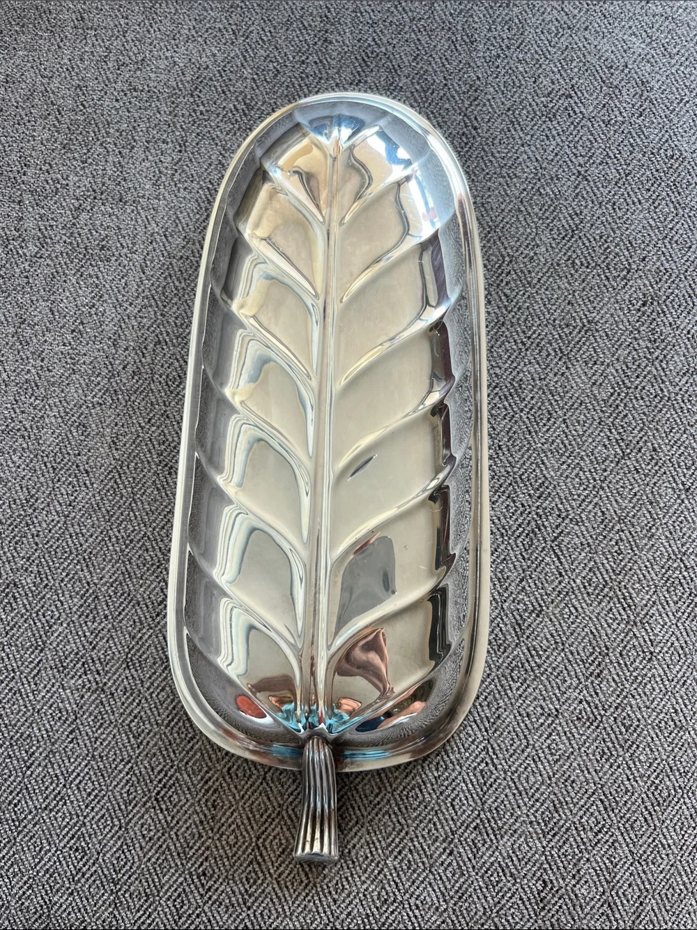Vintage Silver color banana leaf  Serving Tray